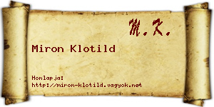 Miron Klotild névjegykártya